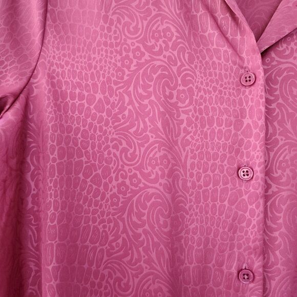 Rachel Zoe Silky Satin Blouse Size M Floral Button Down New - Picture 3 of 8